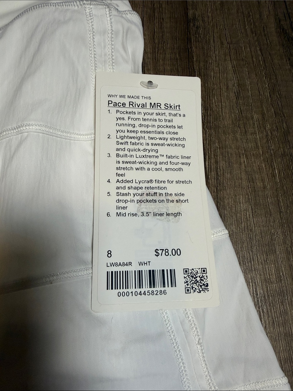 lululemon athletica White Women's Active Skort - Picture 2 of 6